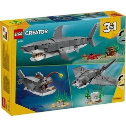 Klocki LEGO 31381 Groźny Rekin i Skrzynia Ze Skarbami CREATOR